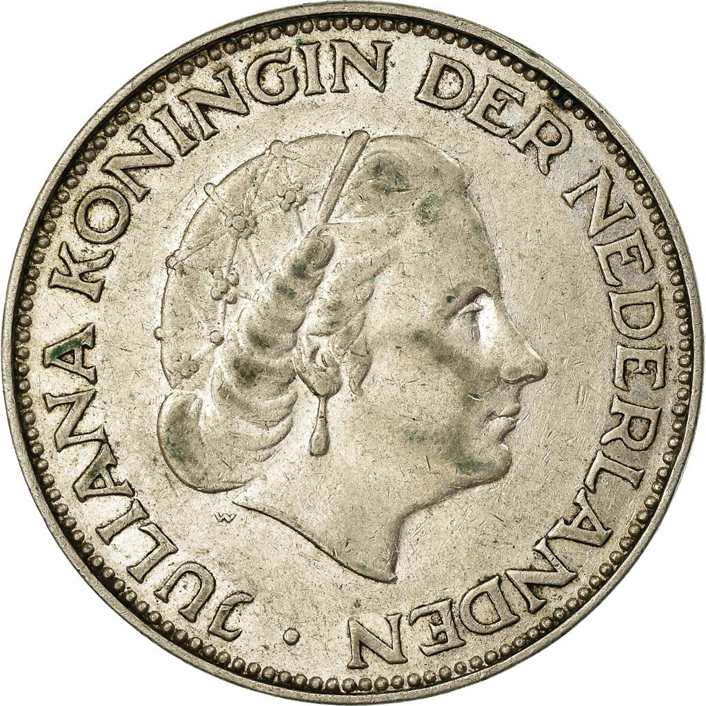 Moneta, Paesi Bassi, Juliana, 2-1/2 Gulden, 1960, MB+, Argento, KM:185