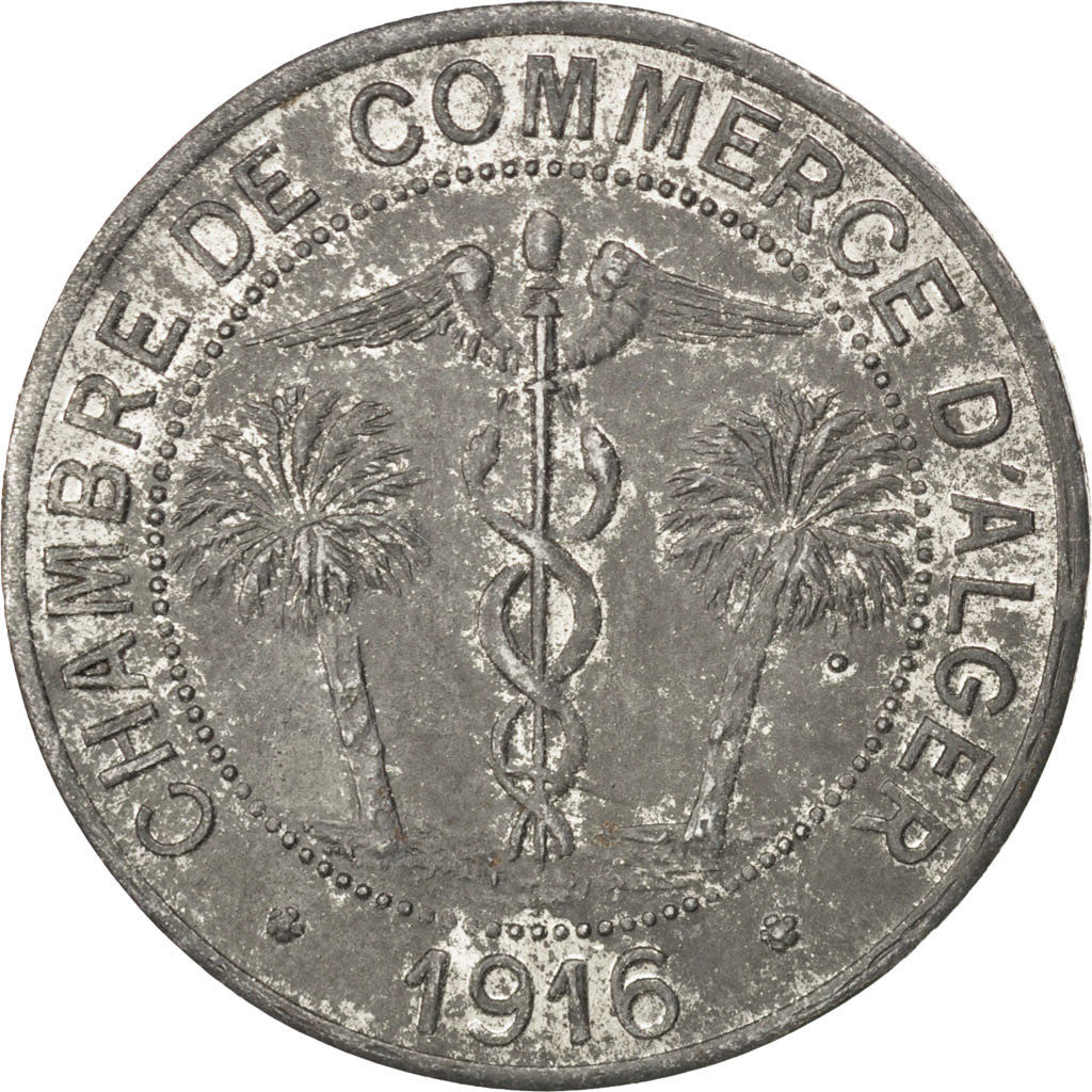 Algeria, 10 Centimes, 1916, AU(50-53), Iron, Elie #10.2, 4.99