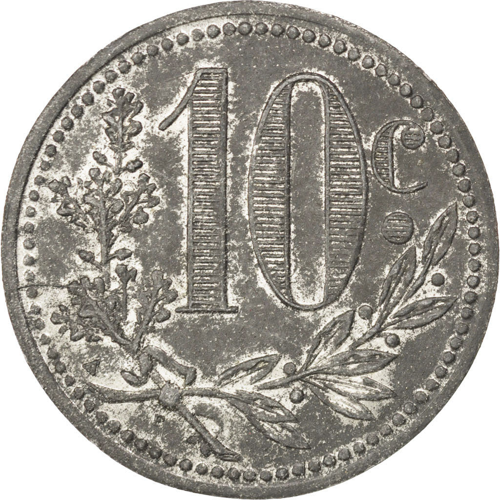 Algeria, 10 Centimes, 1916, AU(50-53), Iron, Elie #10.2, 4.99