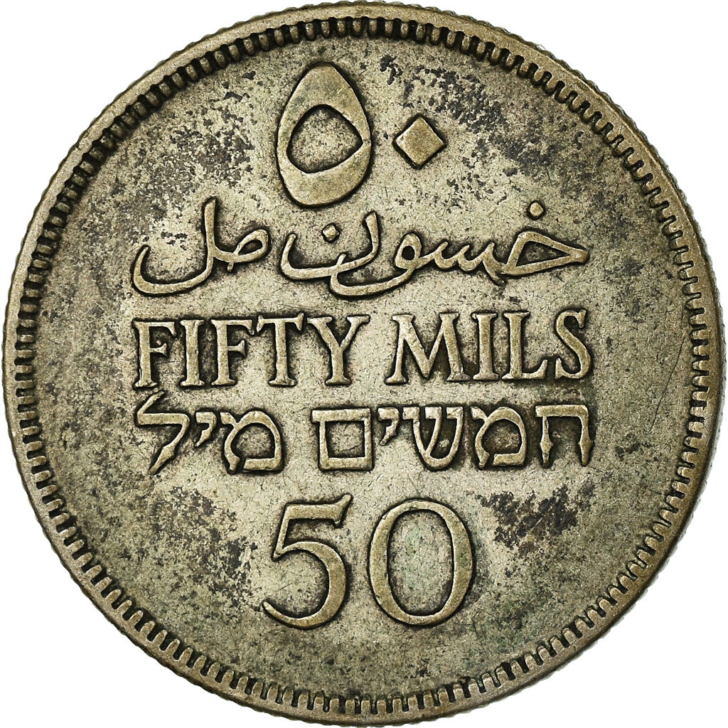 Coin, Palestine, 50 Mils, 1927, VF(30-35), Silver, KM:6