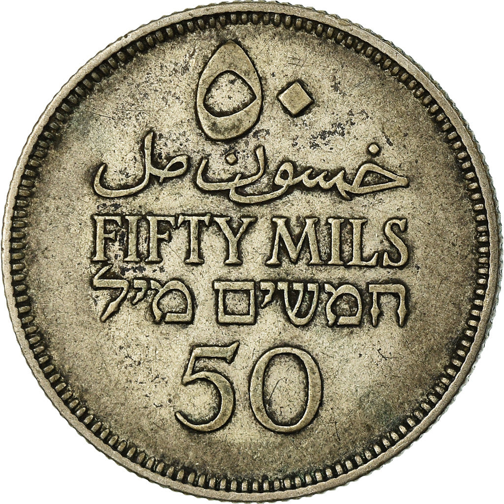 Coin, Palestine, 50 Mils, 1927, VF(30-35), Silver, KM:6