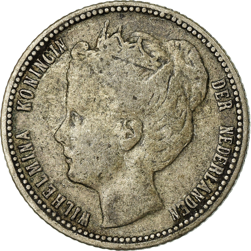 Coin, Netherlands, Wilhelmina I, 25 Cents, 1901, VF(20-25), Silver, KM:120.2