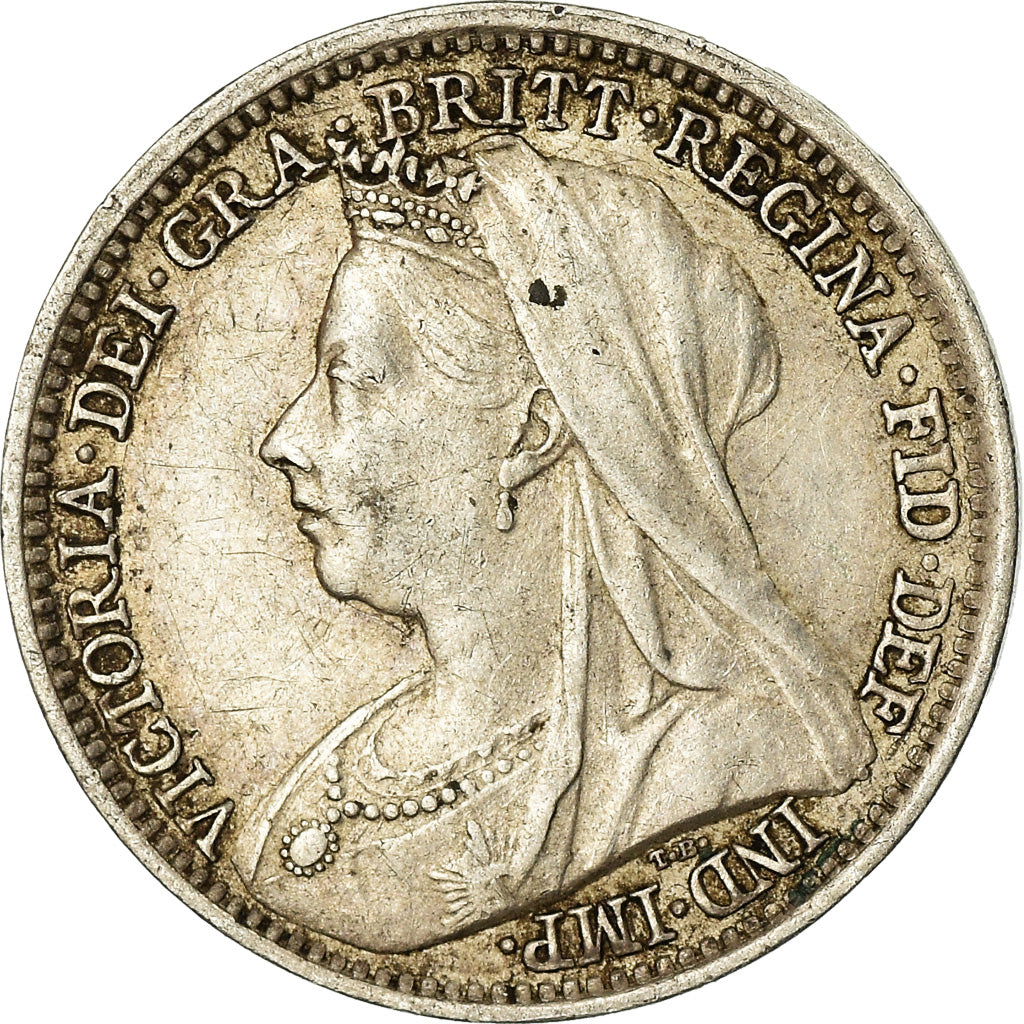 Coin, Great Britain, Victoria, 3 Pence, 1897, AU(50-53), Silver, KM:777