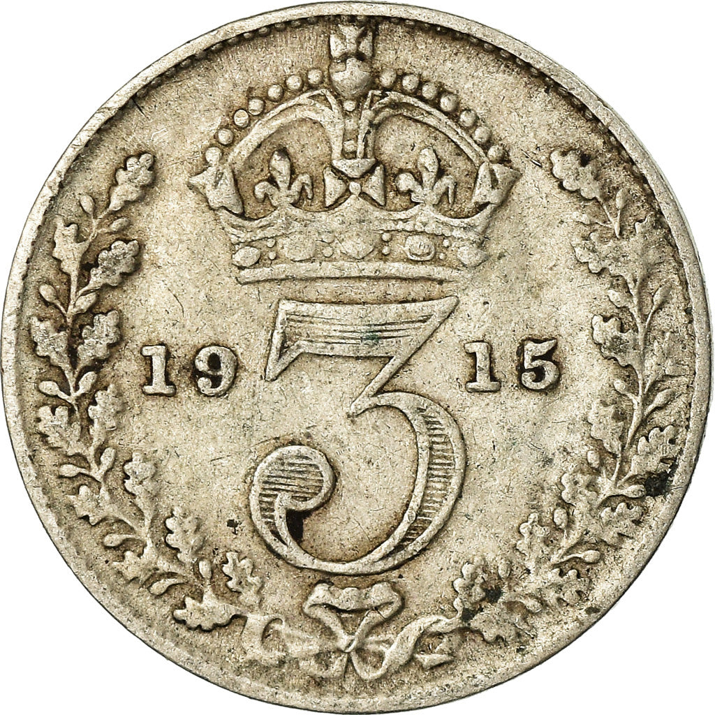 Coin, Great Britain, George V, 3 Pence, 1915, EF(40-45), Silver, KM:813
