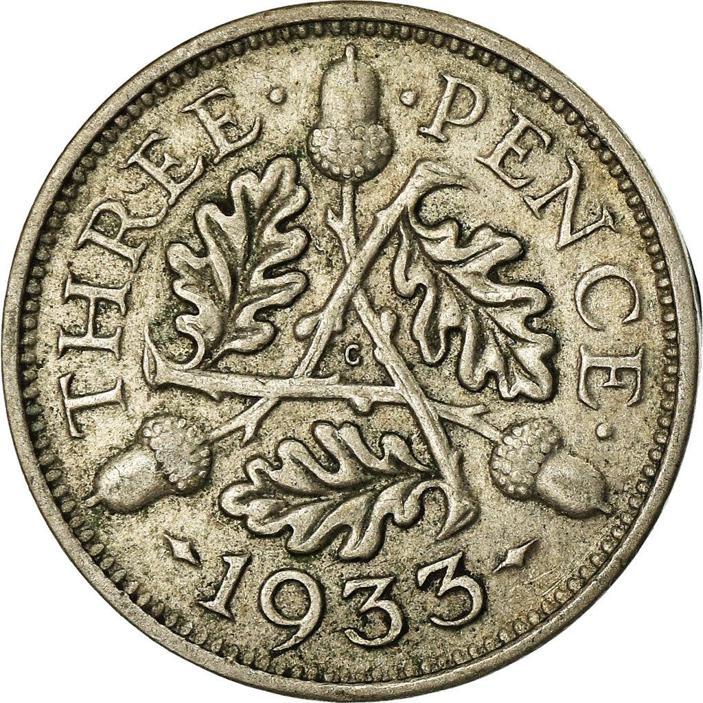 Coin, Great Britain, George V, 3 Pence, 1933, EF(40-45), Silver, KM:831