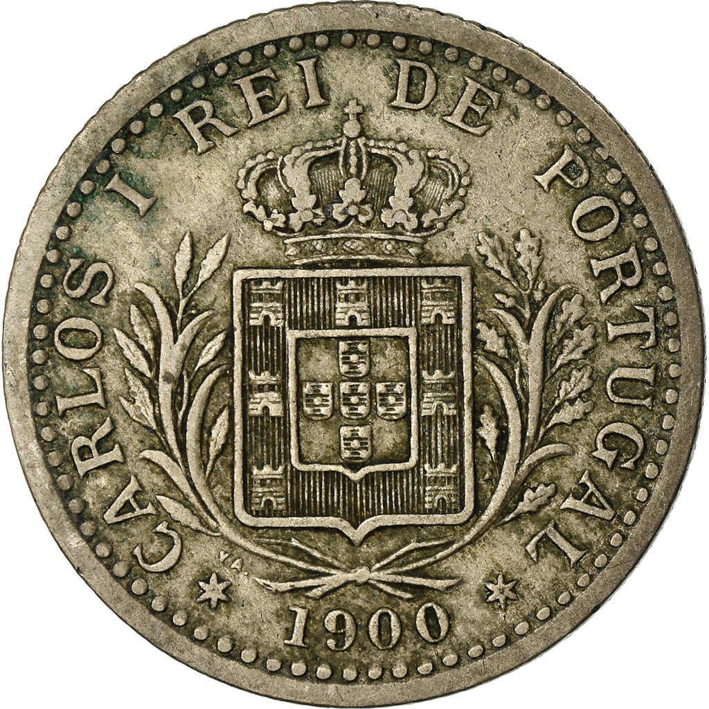 Moeda, Portugal, Carlos I, 100 Reis, 1900, EF(40-45), Cobre-níquel, KM:546