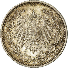 Moneta, GERMANIA - IMPERO, 1/2 Mark, 1915, Muldenhütten, BB+, Argento, KM:17