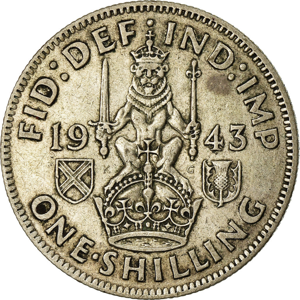 Coin, Great Britain, George VI, Shilling, 1943, EF(40-45), Silver, KM:854