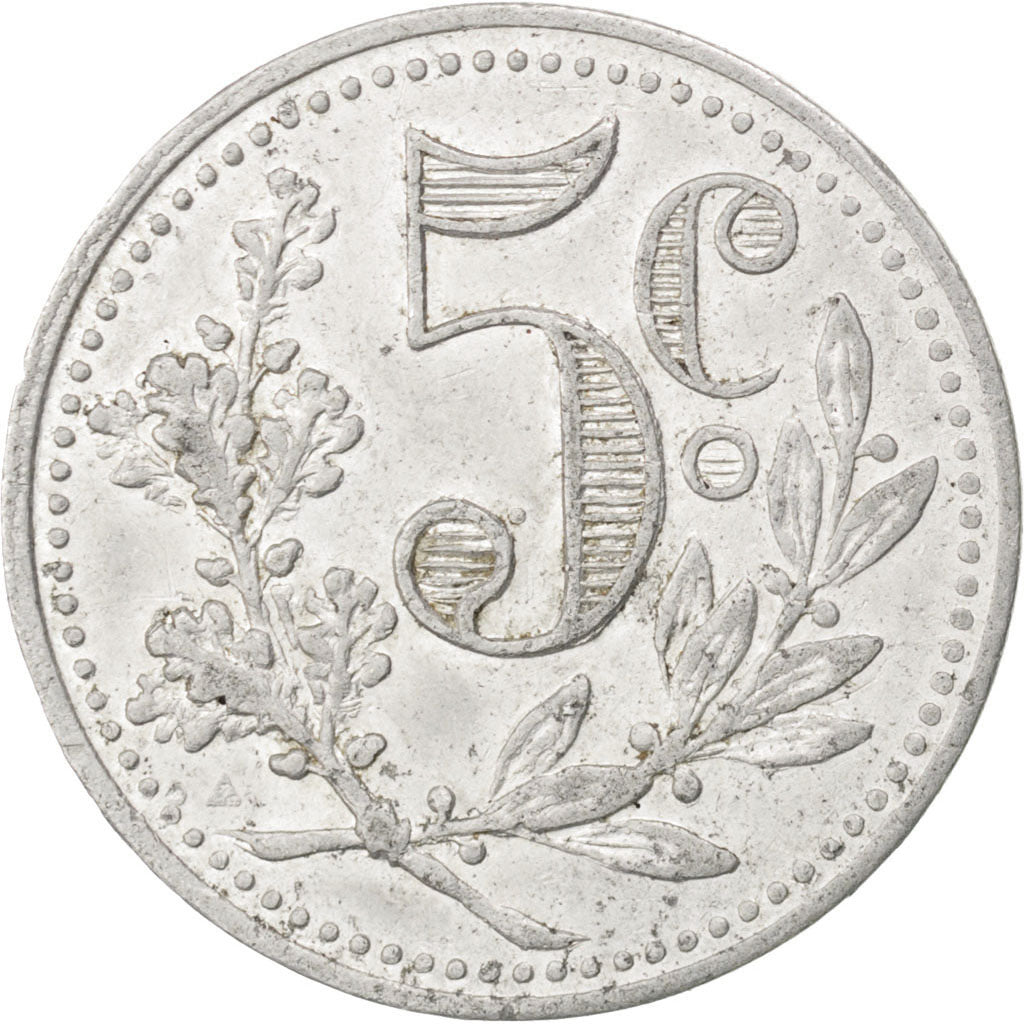 Algeria, 5 Centimes, 1916, EF(40-45), Aluminium, Elie #10.3, 1.20