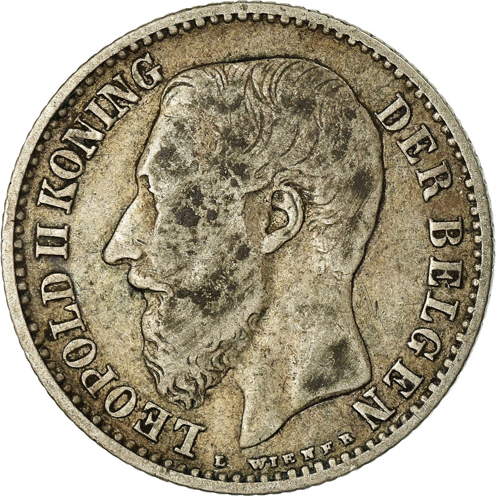 Coin, Belgium, Leopold II, Franc, 1887, VF(30-35), Silver, KM:29.1