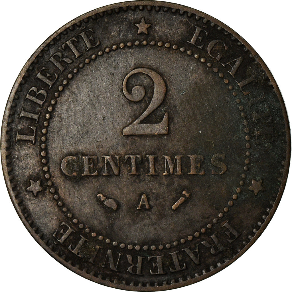 Münze, Frankreich, Cérès, 2 Centimes, 1890, Paris, SS, Bronze, KM:827.1