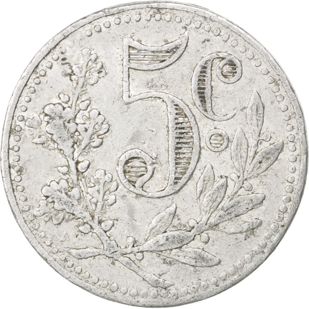 Coin, Algeria, 5 Centimes, 1916, EF(40-45), Aluminium, Elie:10.3