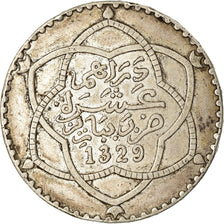 Moeda, Marrocos, 'Abd al-Hafiz, Rial, 10 Dirhams, 1911, bi-Bariz, Paris