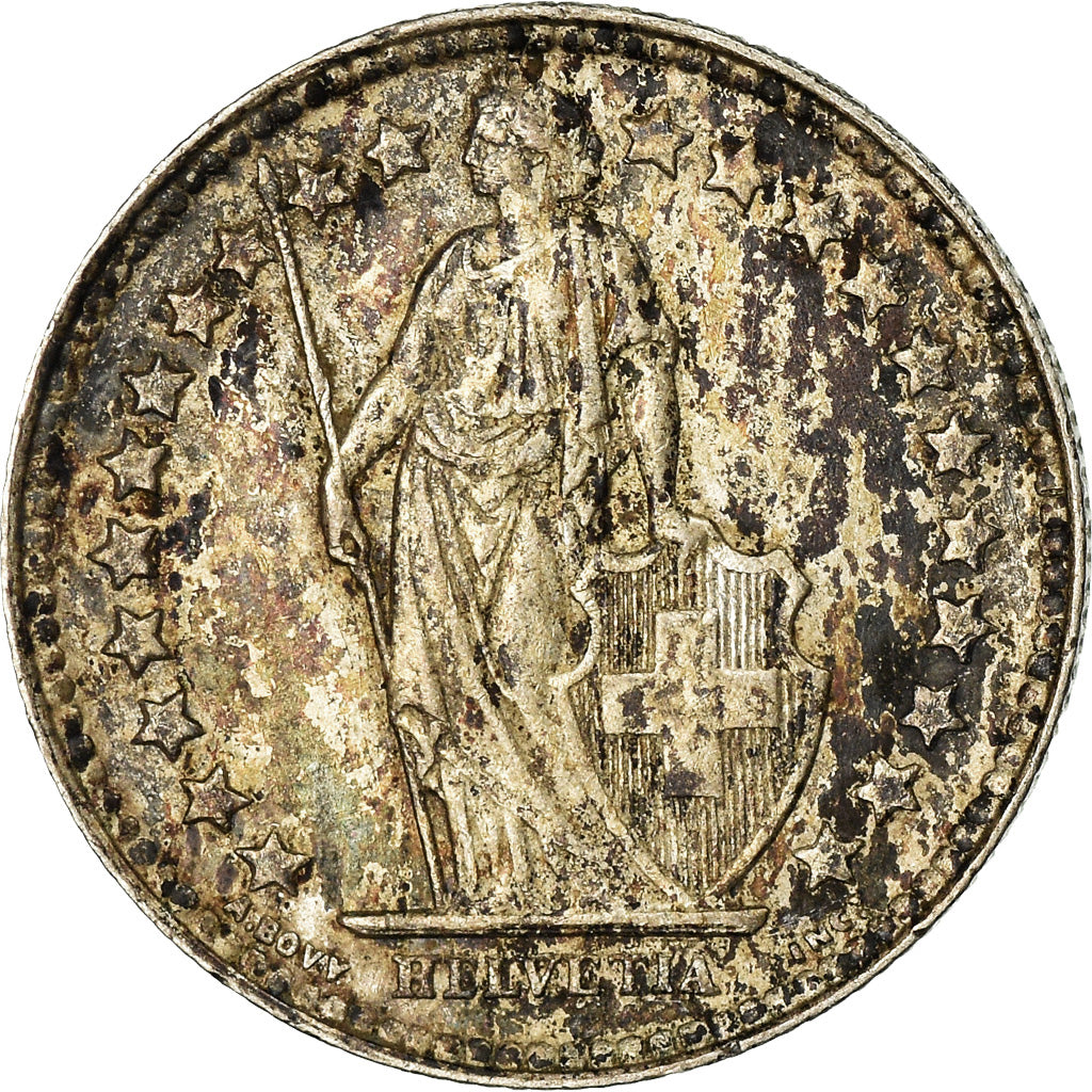 Munten, Zwitserland, 1/2 Franc, 1952, Bern, ZF+, Zilver, KM:23