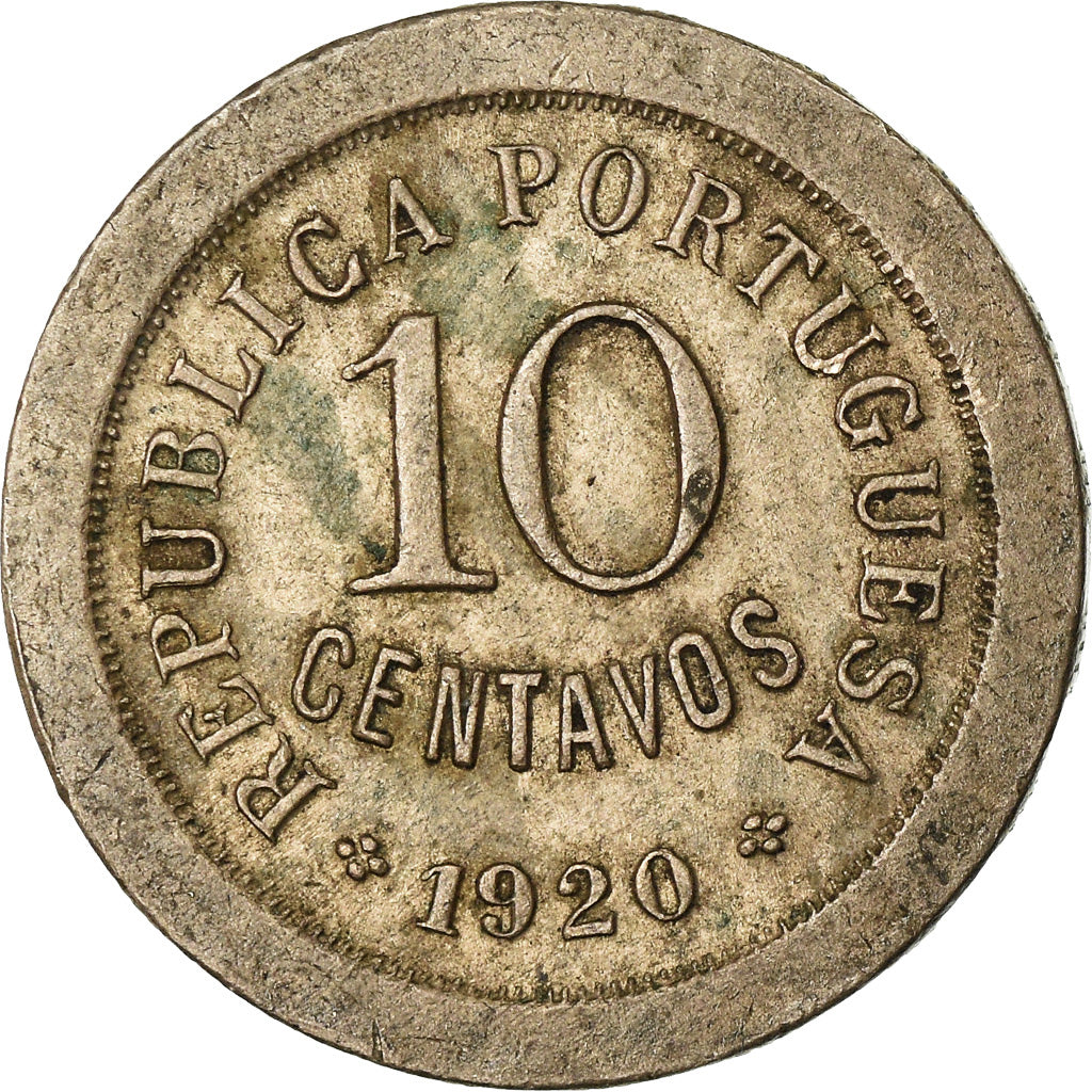 Coin, Portugal, 10 Centavos, 1920, EF(40-45), Copper-nickel, KM:570