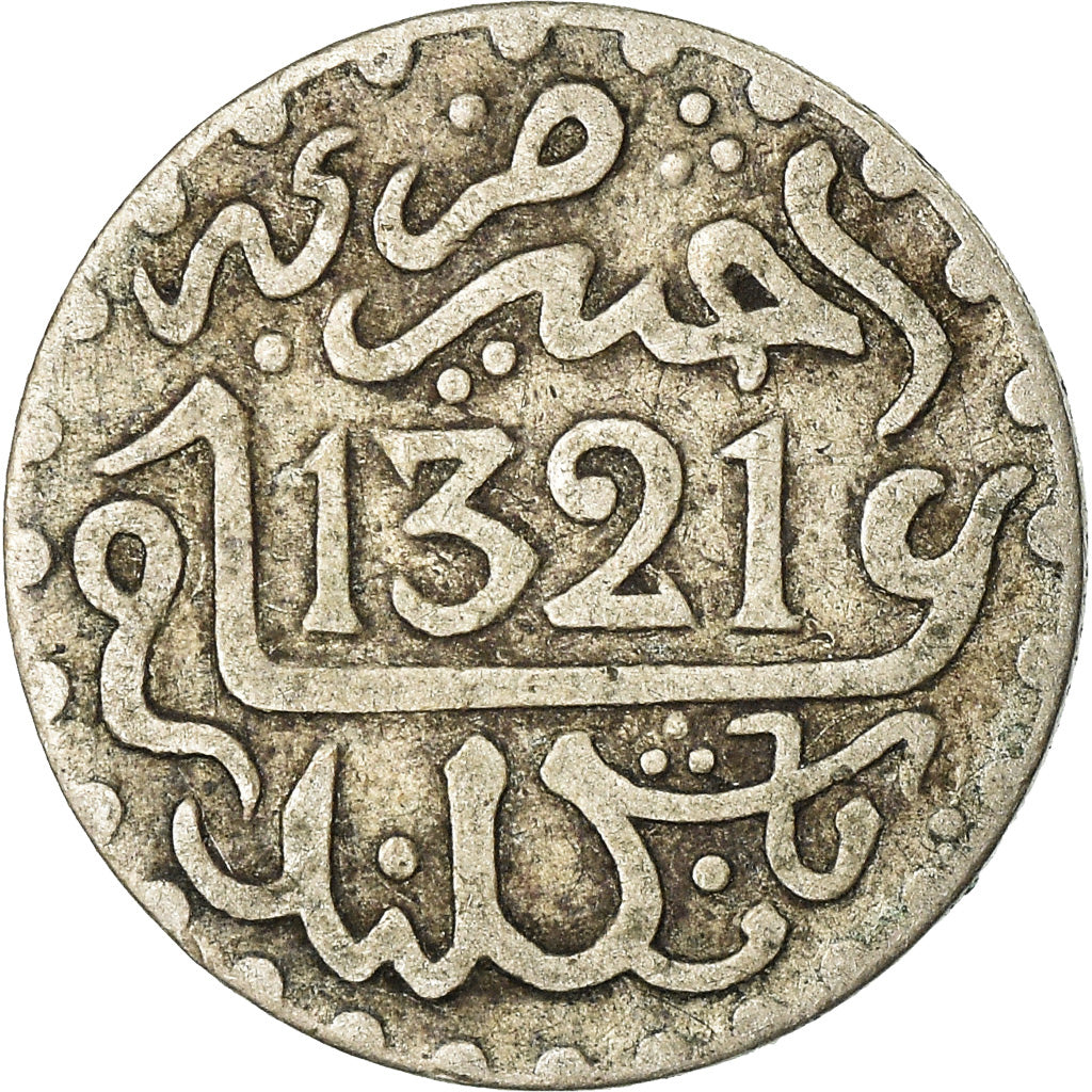 Coin, Morocco, 'Abd al-Aziz, 1/10 Rial, Dirham, 1903, bi-England, London