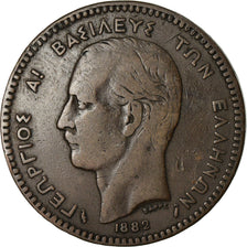 Coin, Greece, George I, 10 Lepta, 1882, VF(30-35), Copper, KM:55