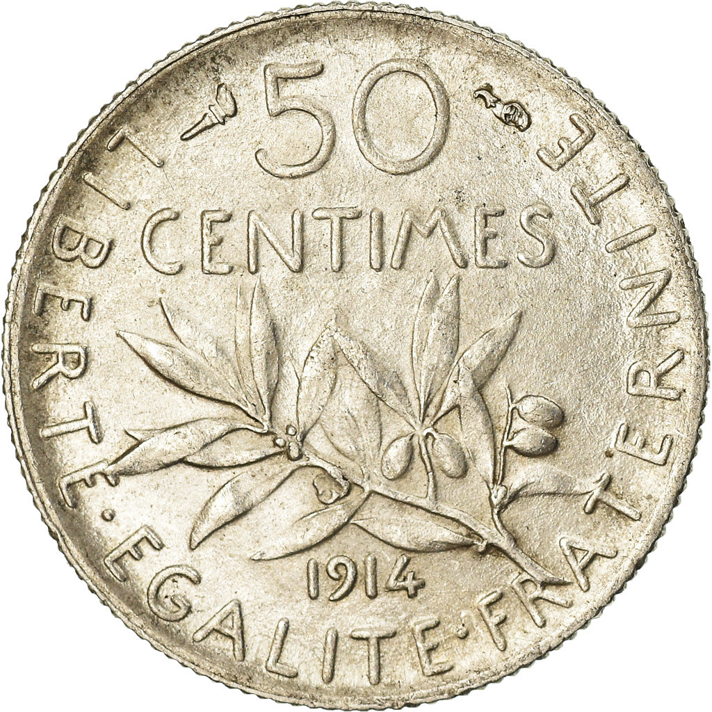 Münze, Frankreich, Semeuse, 50 Centimes, 1914, Paris, VZ, Silber, KM:854