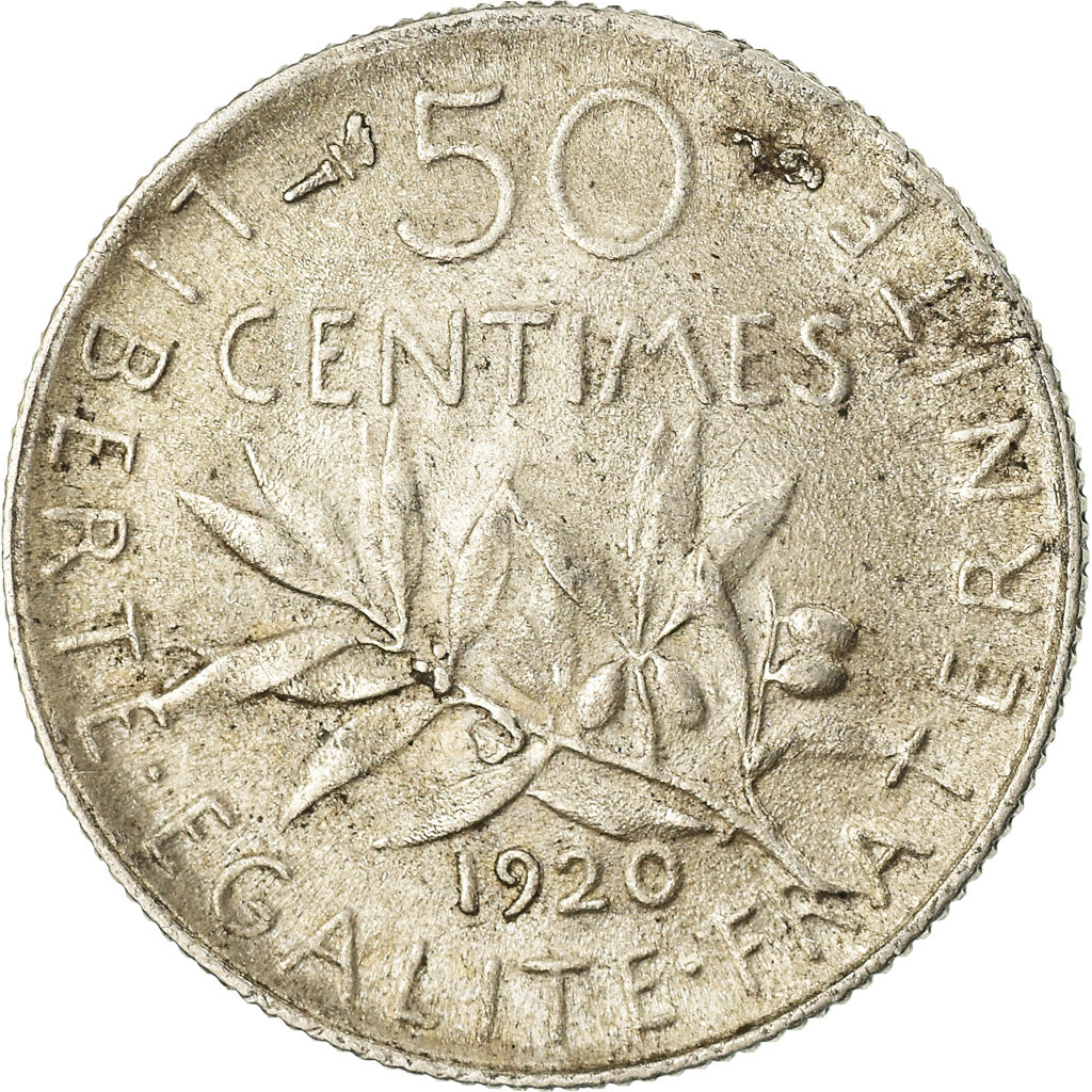 Münze, Frankreich, Semeuse, 50 Centimes, 1920, Paris, SS+, Silber, KM:854