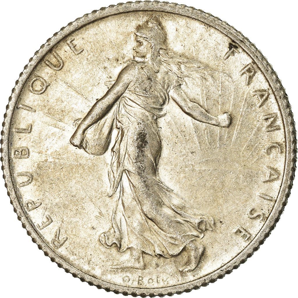 Coin, France, Semeuse, Franc, 1914, Paris, AU(50-53), Silver, KM:844.1