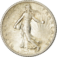 Coin, France, Semeuse, Franc, 1917, Paris, AU(55-58), Silver, KM:844.1