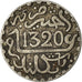 Monnaie, Maroc, 'Abd al-Aziz, 1/20 Rial, 1/2 Dirham, 1320, Londres, TB+, Argent