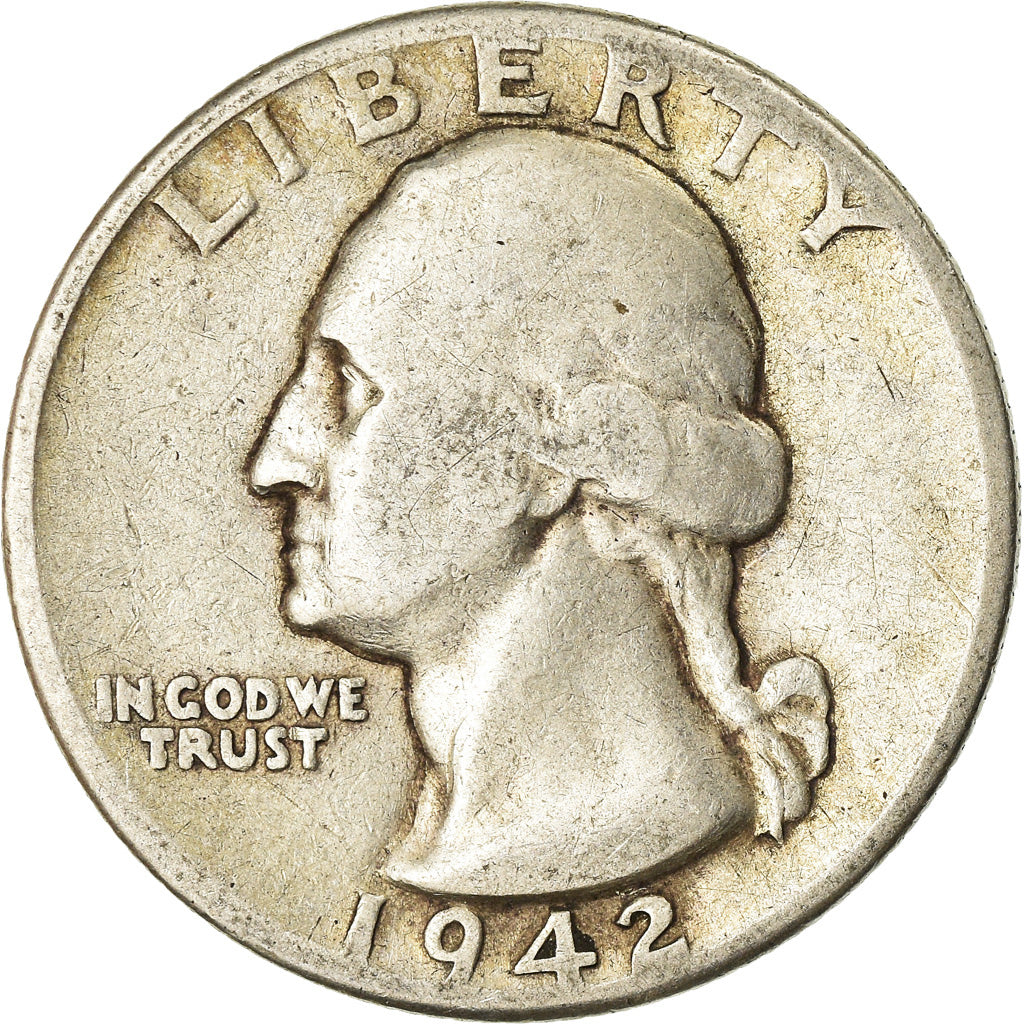 Coin, United States, Washington Quarter, Quarter, 1942, U.S. Mint, Philadelphia