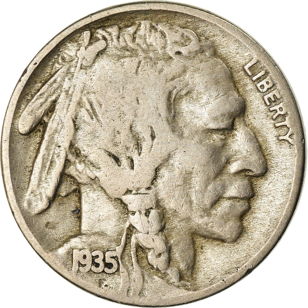 Monnaie, États-Unis, Buffalo Nickel, 5 Cents, 1935, U.S. Mint, Philadelphie