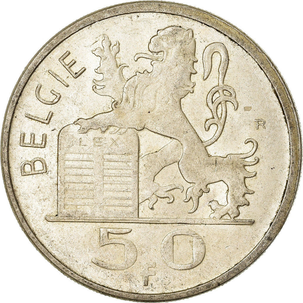 Coin, Belgium, 50 Francs, 50 Frank, 1951, EF(40-45), Silver, KM:137