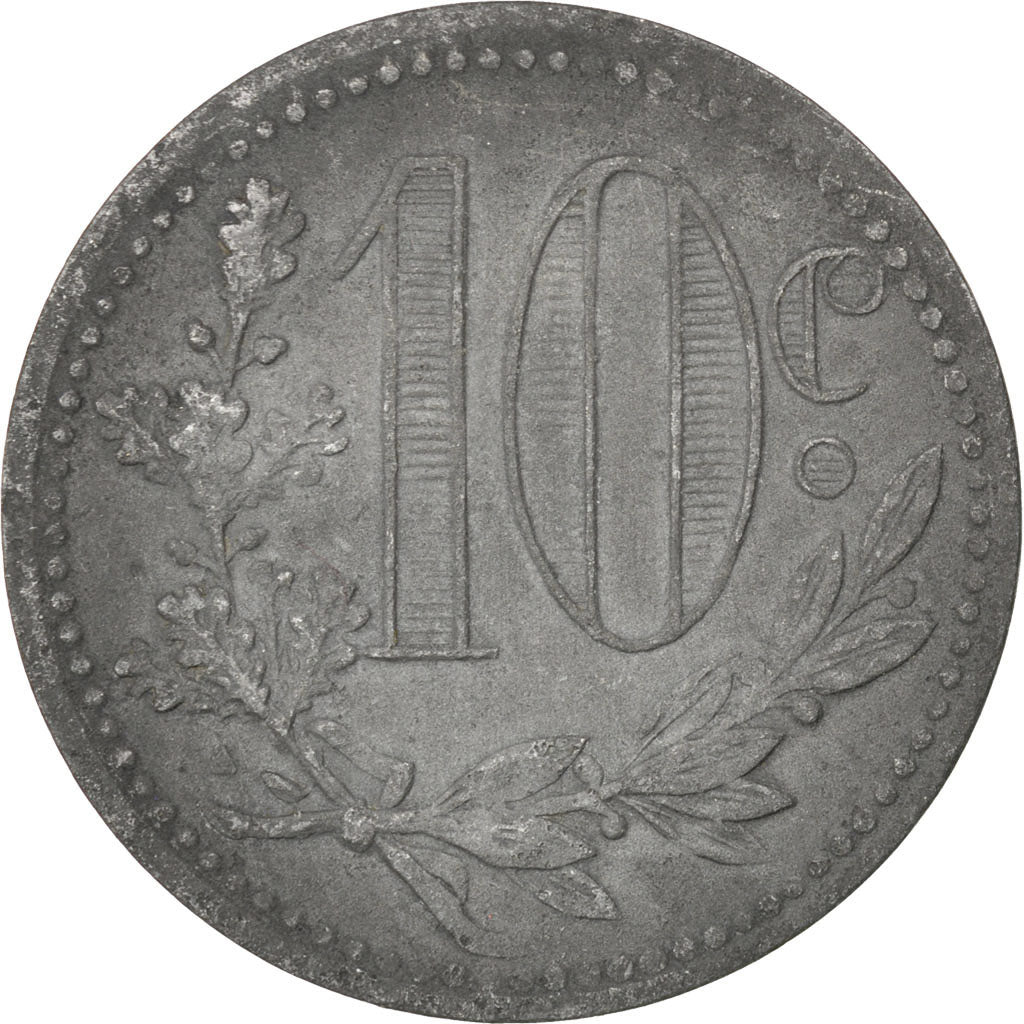 Moneta, Algeria, 10 Centimes, 1917, MB, Zinco, Elie:10.6