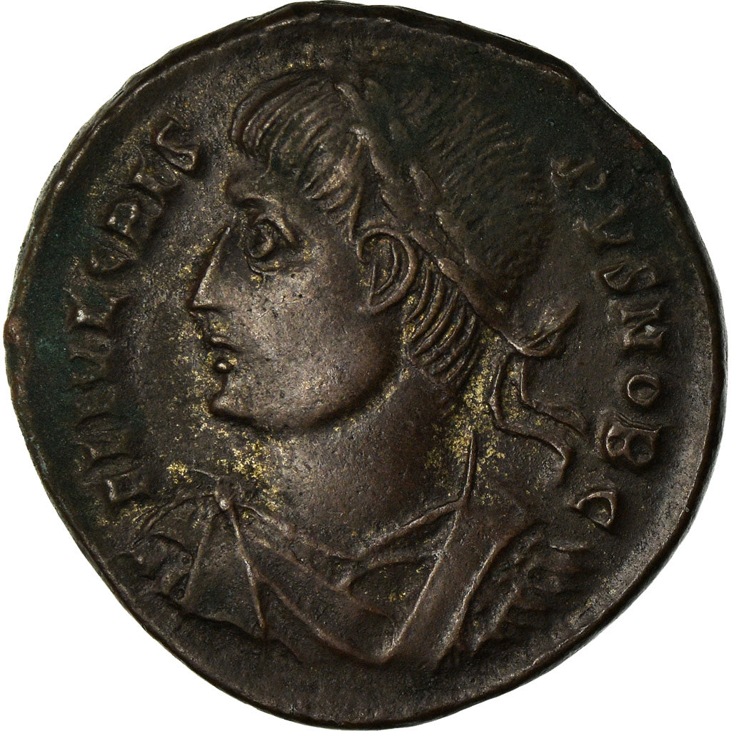 Coin, Crispus, Nummus, 325-326, Nicomedia, AU(50-53), Copper, RIC:91