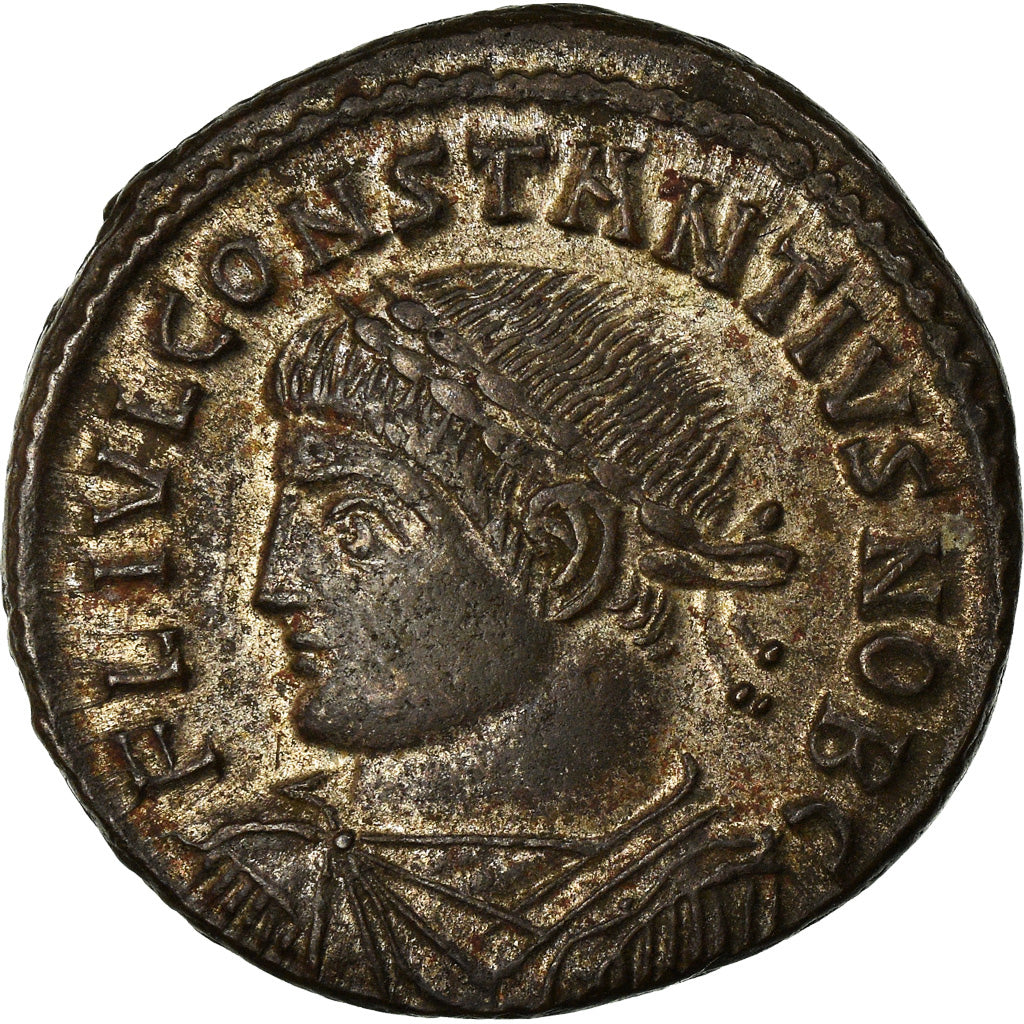 Coin, Constantius II, Nummus, 327-328, Arles, AU(55-58), Copper, RIC:316