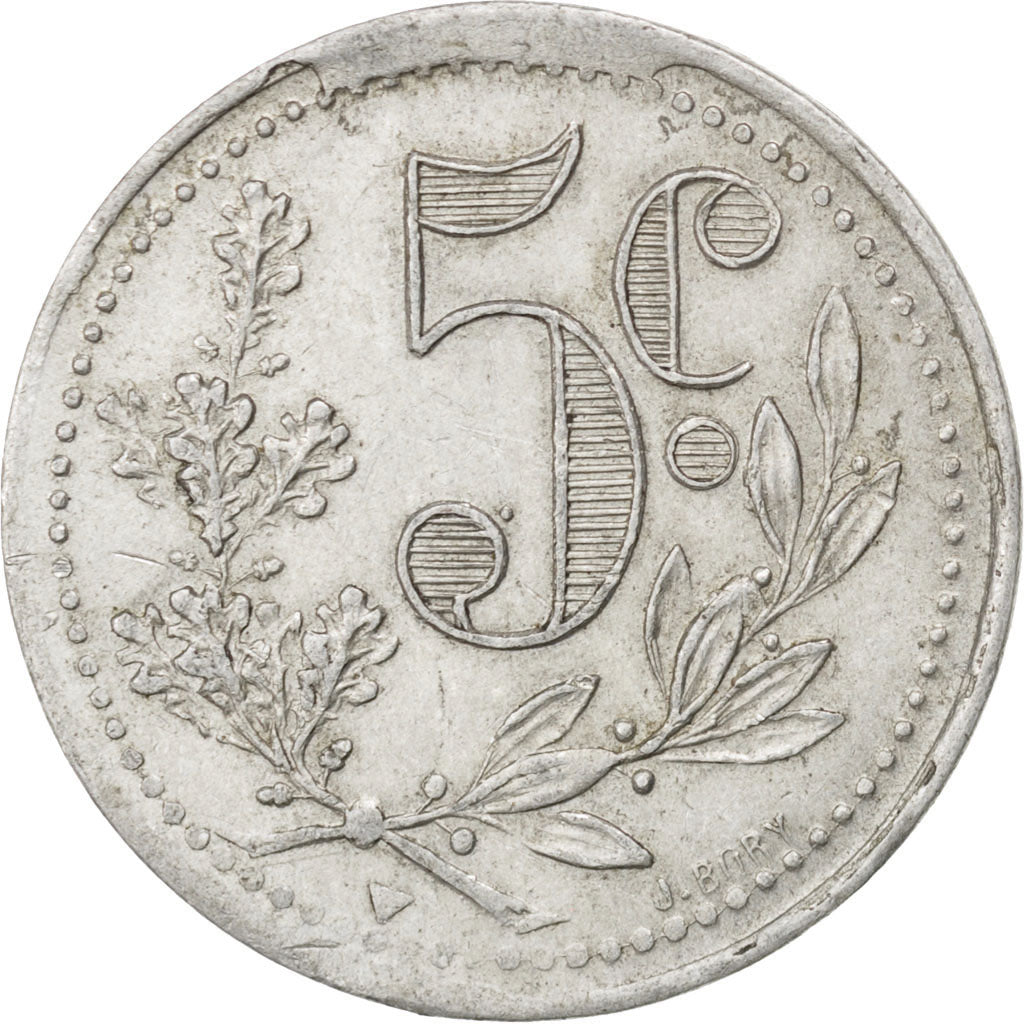 Coin, Algeria, 5 Centimes, 1919, VF(30-35), Aluminium, Elie:10.12