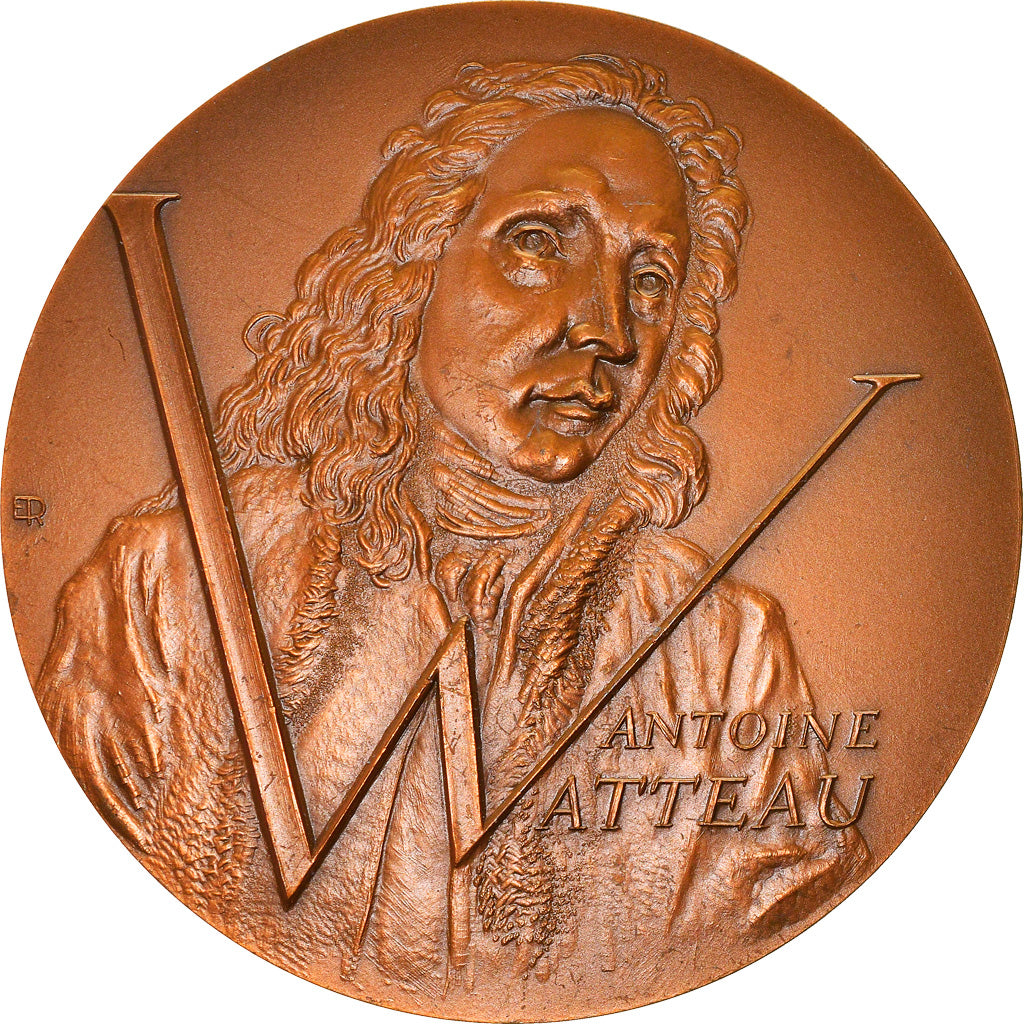 France, Médaille, Antoine Watteau, Scène Galante, Arts & Culture, 1977, SUP