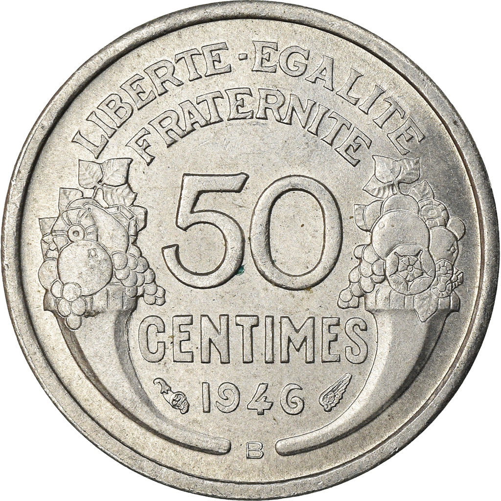 Coin, France, Morlon, 50 Centimes, 1946, Beaumont - Le Roger, MS(63), Aluminum