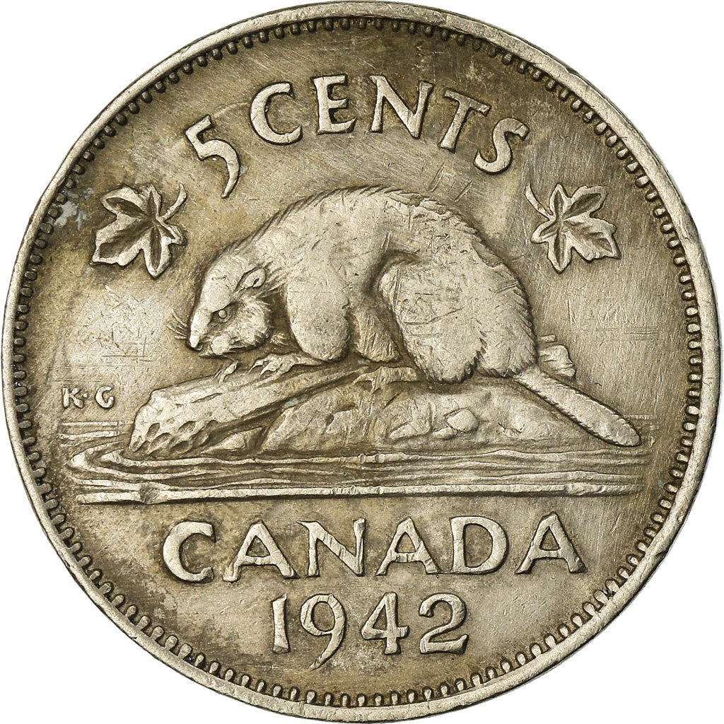 Coin, Canada, George VI, 5 Cents, 1942, Royal Canadian Mint, Ottawa, EF(40-45)