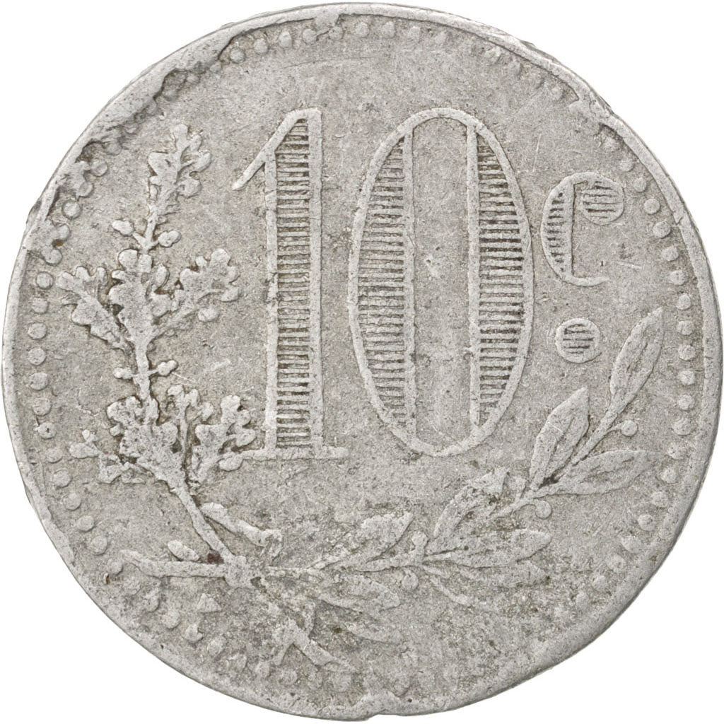 Coin, Algeria, 10 Centimes, 1919, VF(20-25), Aluminium, Elie:10.13
