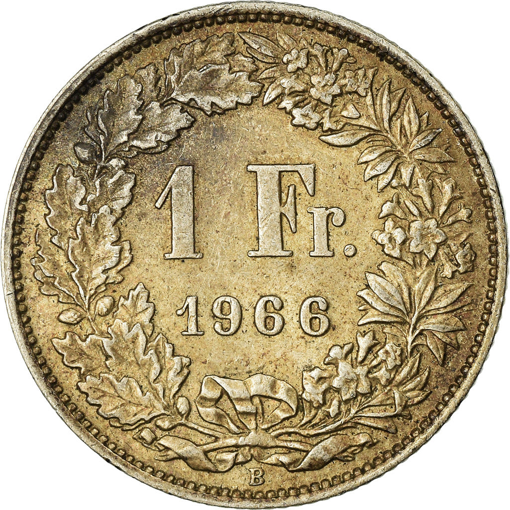 Coin, Switzerland, Franc, 1966, EF(40-45), Silver, KM:24