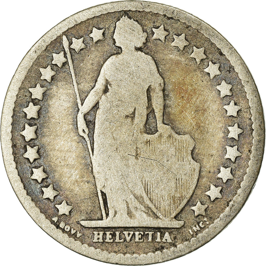 Coin, Switzerland, 1/2 Franc, 1881, Bern, VF(20-25), Silver, KM:23