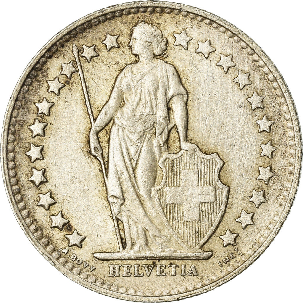 Coin, Switzerland, 1/2 Franc, 1952, Bern, AU(50-53), Silver, KM:23