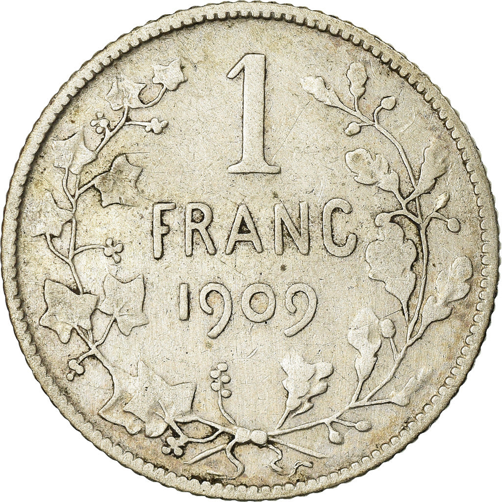 Coin, Belgium, Leopold II, Franc, 1909, VF(20-25), Silver, KM:56.1