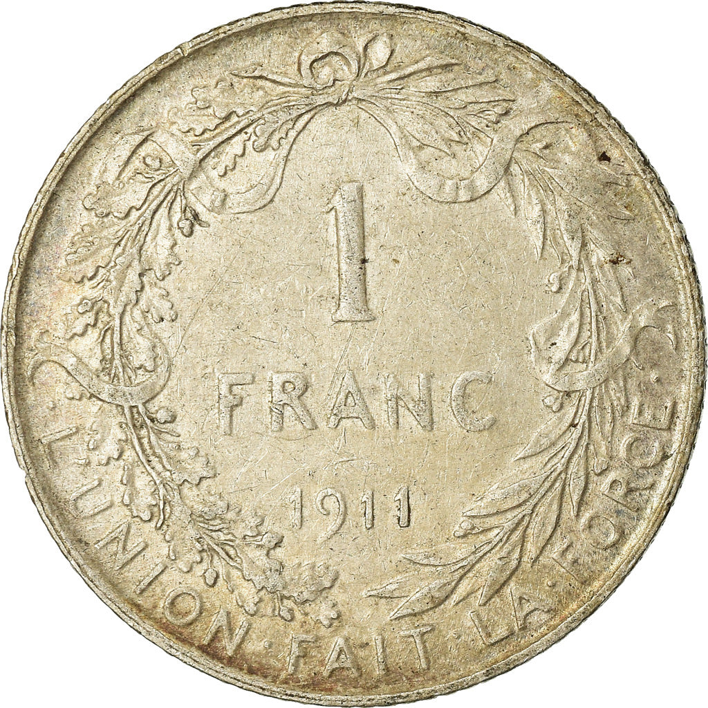 Coin, Belgium, Albert I, Franc, 1911, VF(30-35), Silver, KM:72