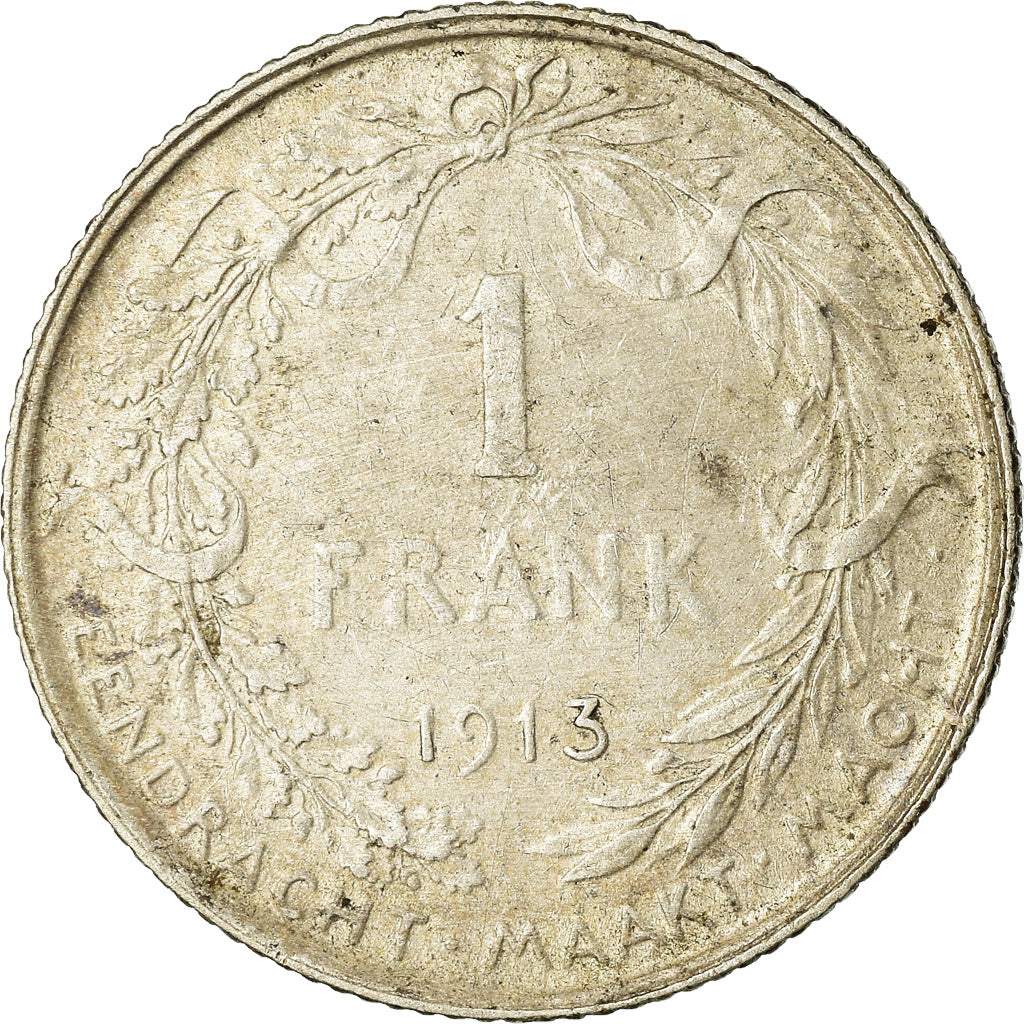 Coin, Belgium, Albert I, Franc, 1913, EF(40-45), Silver, KM:73.1