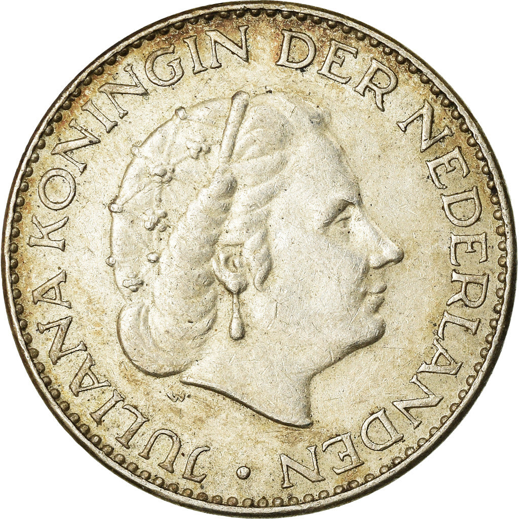 Coin, Netherlands, Juliana, Gulden, 1963, EF(40-45), Silver, KM:184