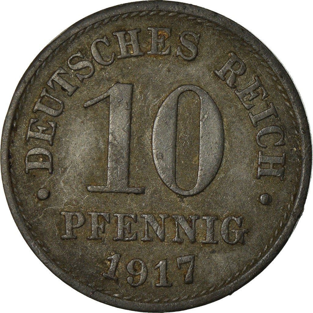 Coin, GERMANY - EMPIRE, 10 Pfennig, 1917, VF(30-35), Iron, KM:20