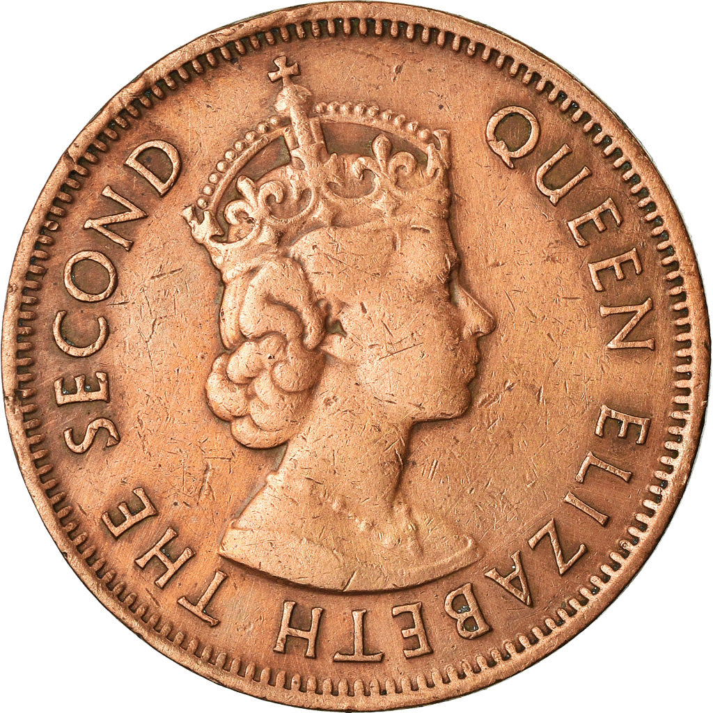 Coin, Mauritius, Elizabeth II, 2 Cents, 1962, EF(40-45), Bronze, KM:32