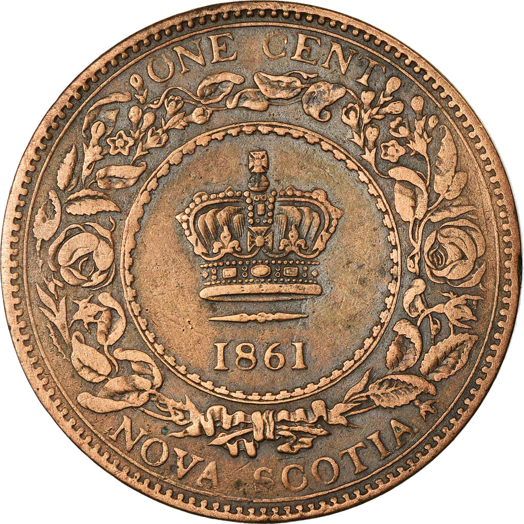 Coin, NOVA SCOTIA, Cent, 1861, Royal Canadian Mint, Ottawa, VF(30-35), Bronze