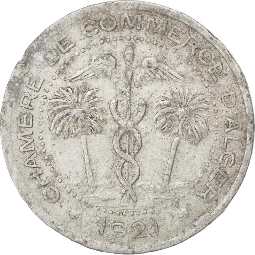 Algeria, 5 Centimes, 1921, VF(20-25), Aluminium, Elie #10.16, 1.30