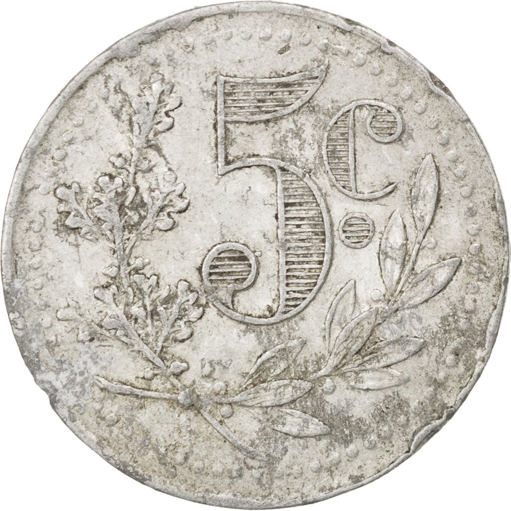 Algeria, 5 Centimes, 1921, VF(20-25), Aluminium, Elie #10.16, 1.30