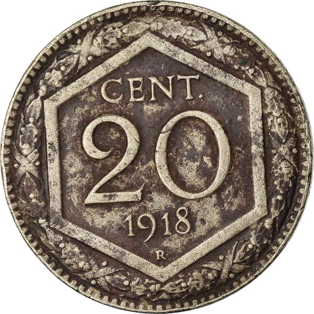 Monnaie, Italie, Vittorio Emanuele III, 20 Centesimi, 1918, Rome, TTB